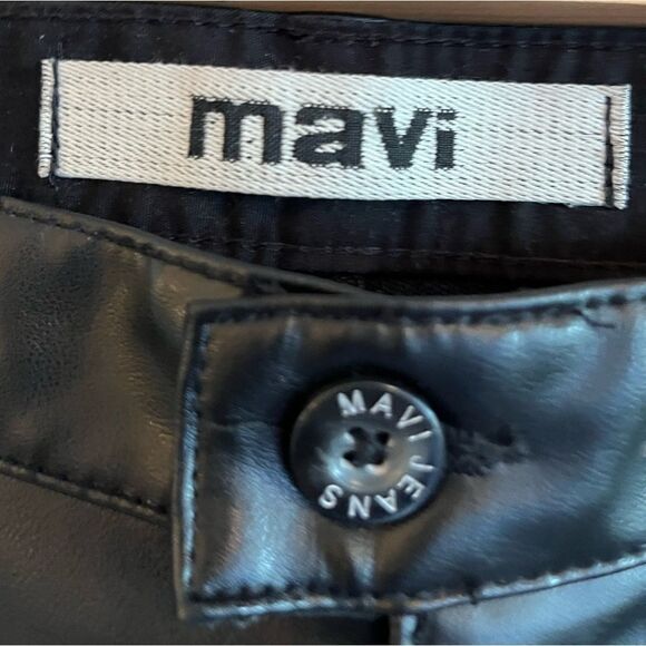 90s vintage Mavi faux leather low rise boot cut pants - Picture 5 of 11